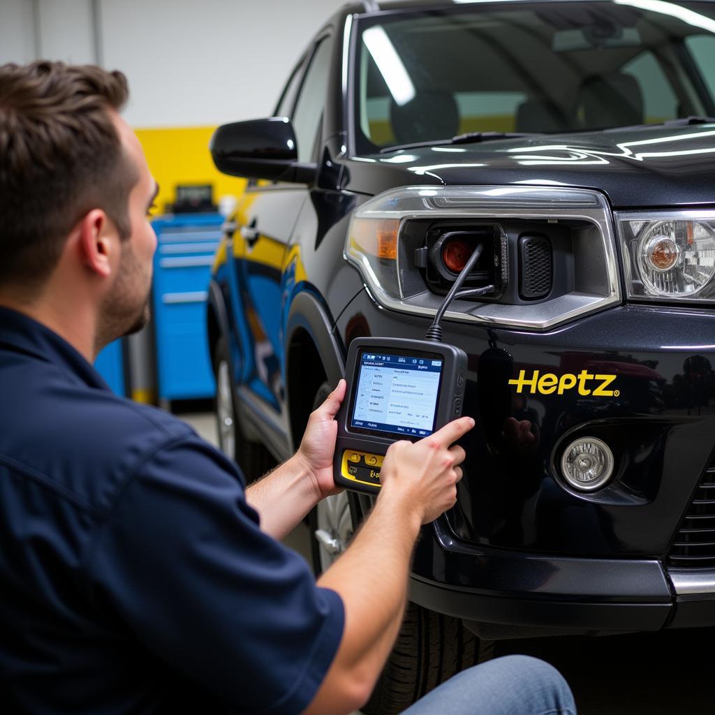 Hertz Rental Car Maintenance with Dealer Scanner