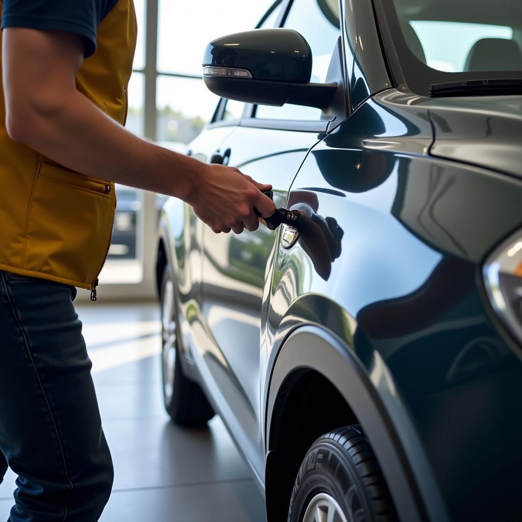 Inspecting a Hertz Used Car