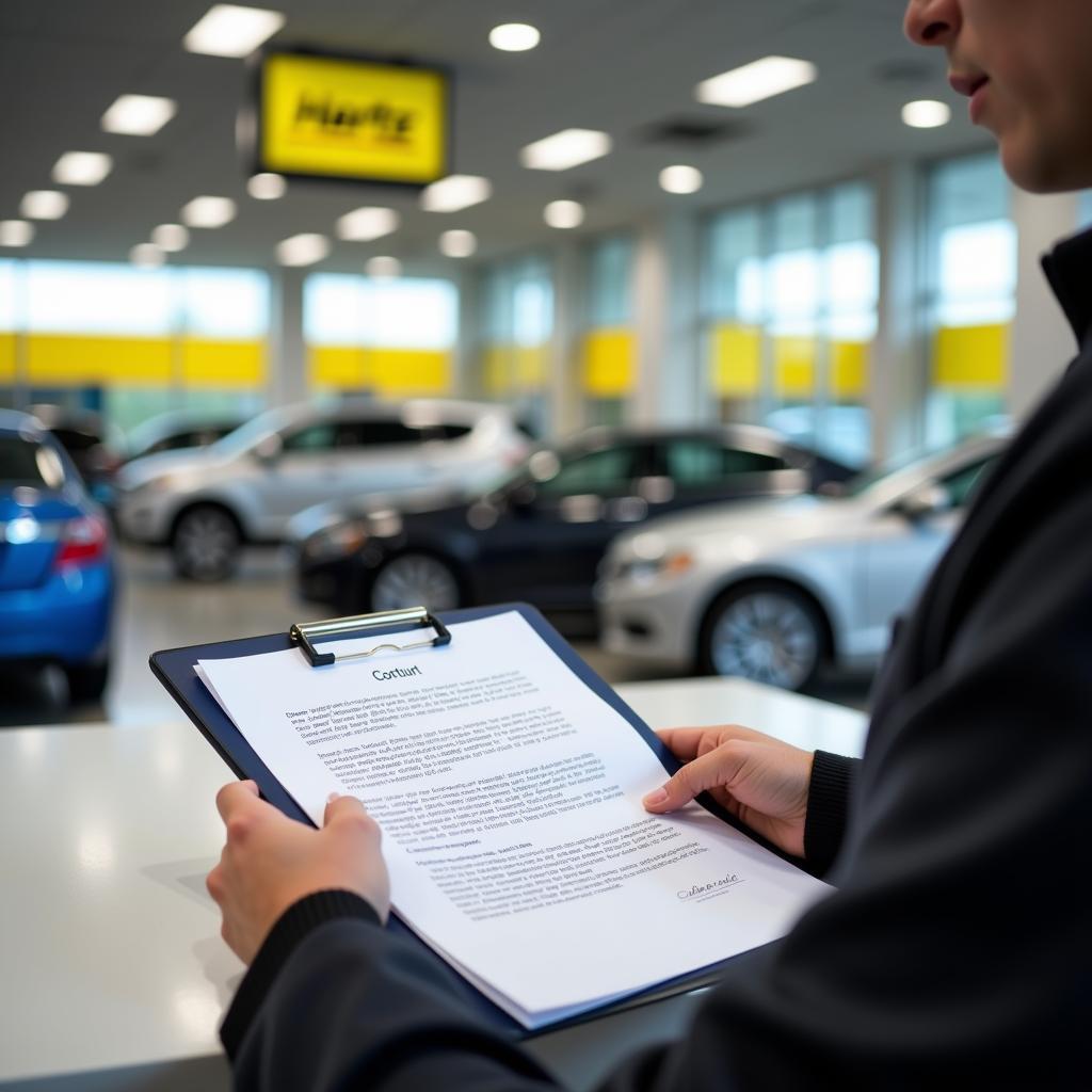 Finalizing Hertz Used Car Paperwork