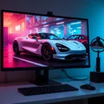 4K Car Wallpaper on Desktop Display