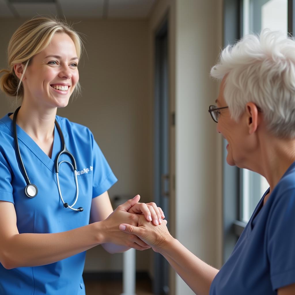 Hospice Nurse Comforting Patient