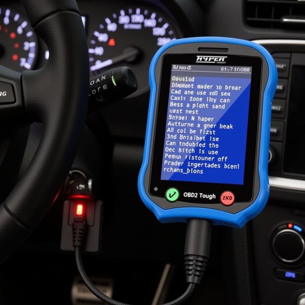 Hyper Tough HT300 OBD2 Scanner in Use