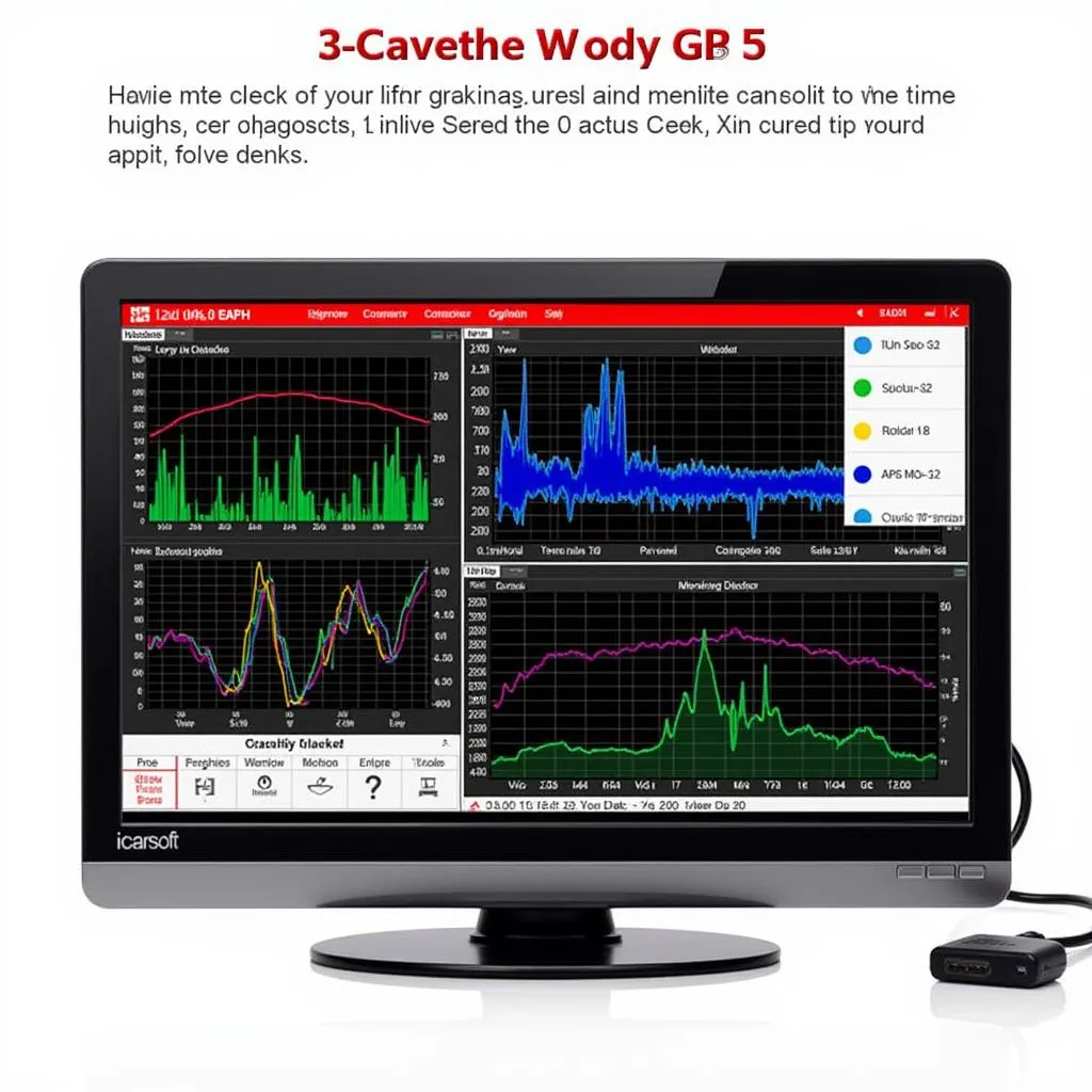 iCarsoft US V2.0 scan tool displaying live data graphs