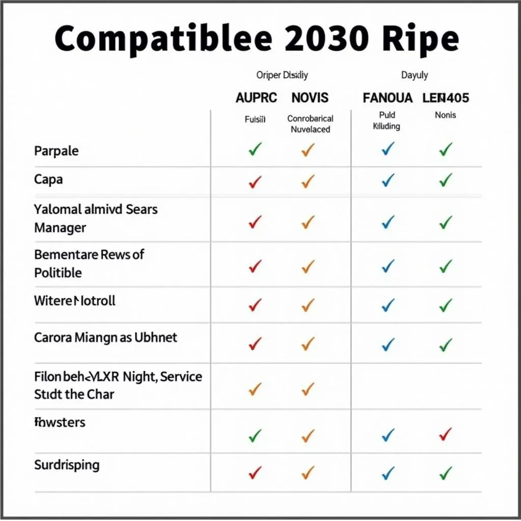 Innova 3030 Vehicle Compatibility Chart