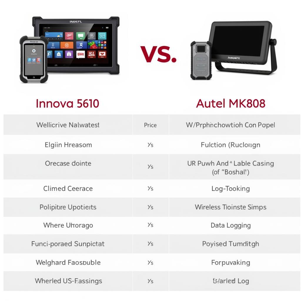 Innova 5610 vs. Autel MK808: Comparison Chart