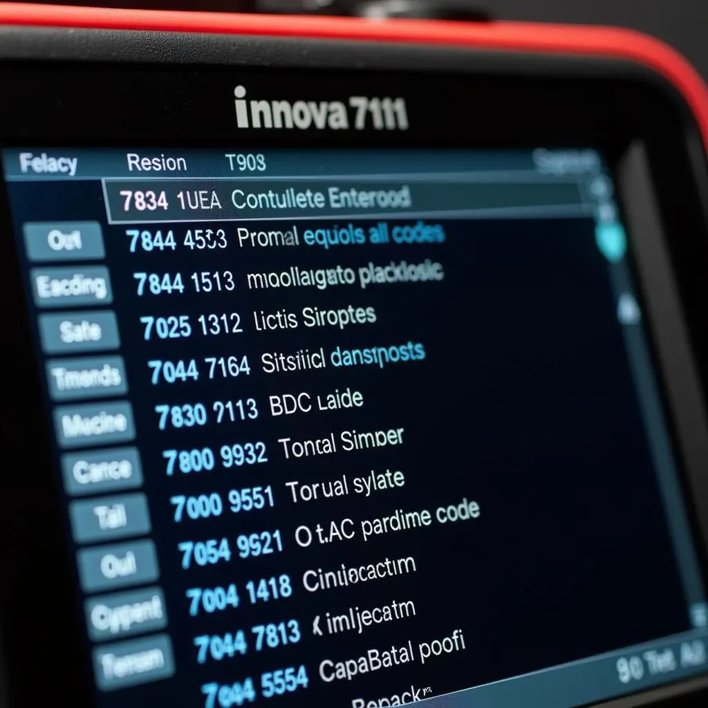 Innova 7111 Scanner Displaying Diagnostic Codes