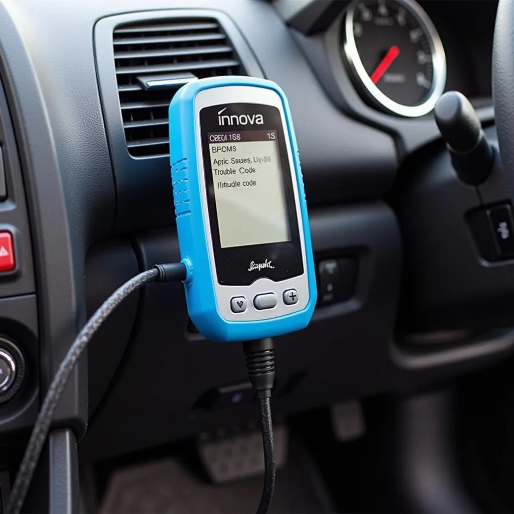 Innova OBD2 Code Reader Connected to Car