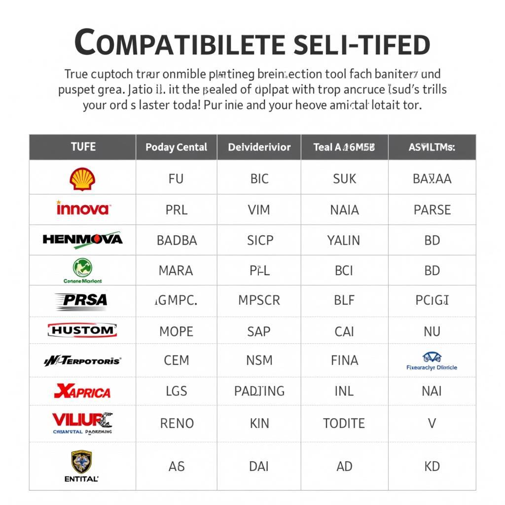 Innova Scan Tool Craftsman Compatibility Chart