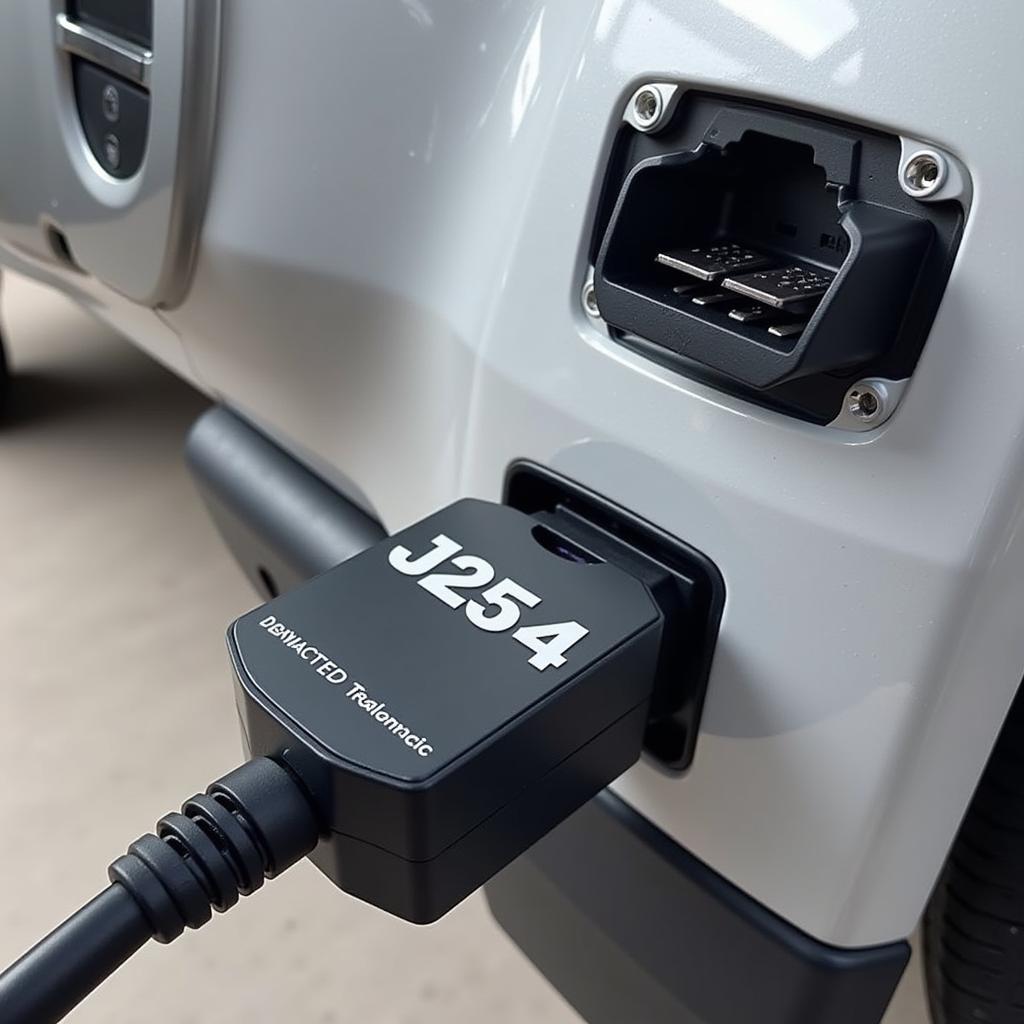 J2534 device connected to car's OBD port