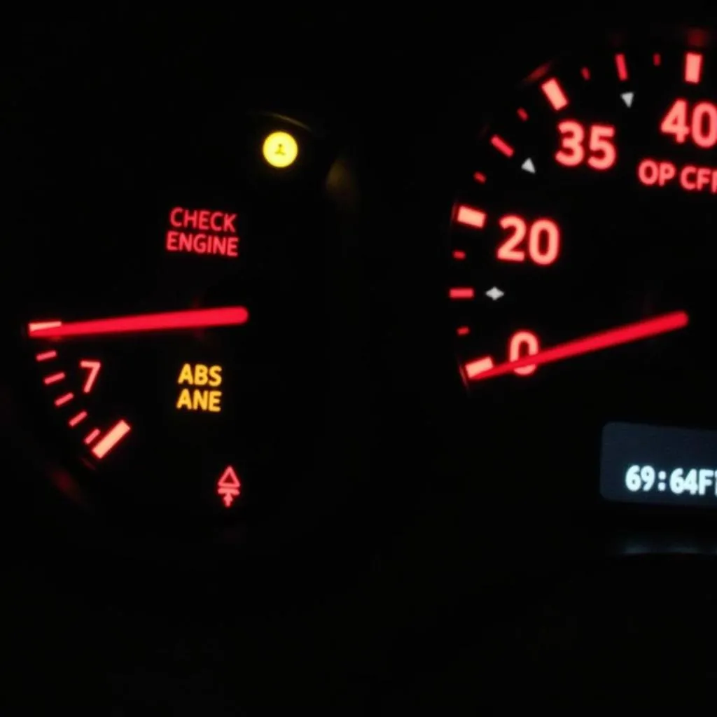 Jeep Compass Dashboard with Warning Lights