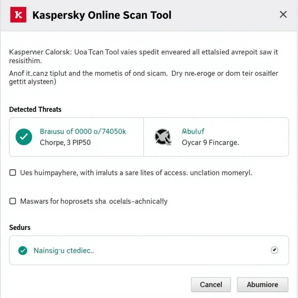 Kaspersky Online Scan Tool Scan Results