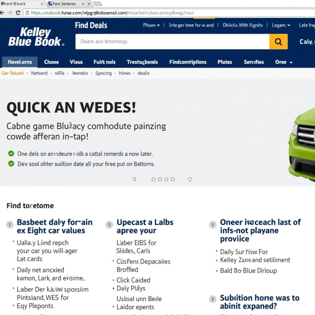 Kelley Blue Book Website Homepage