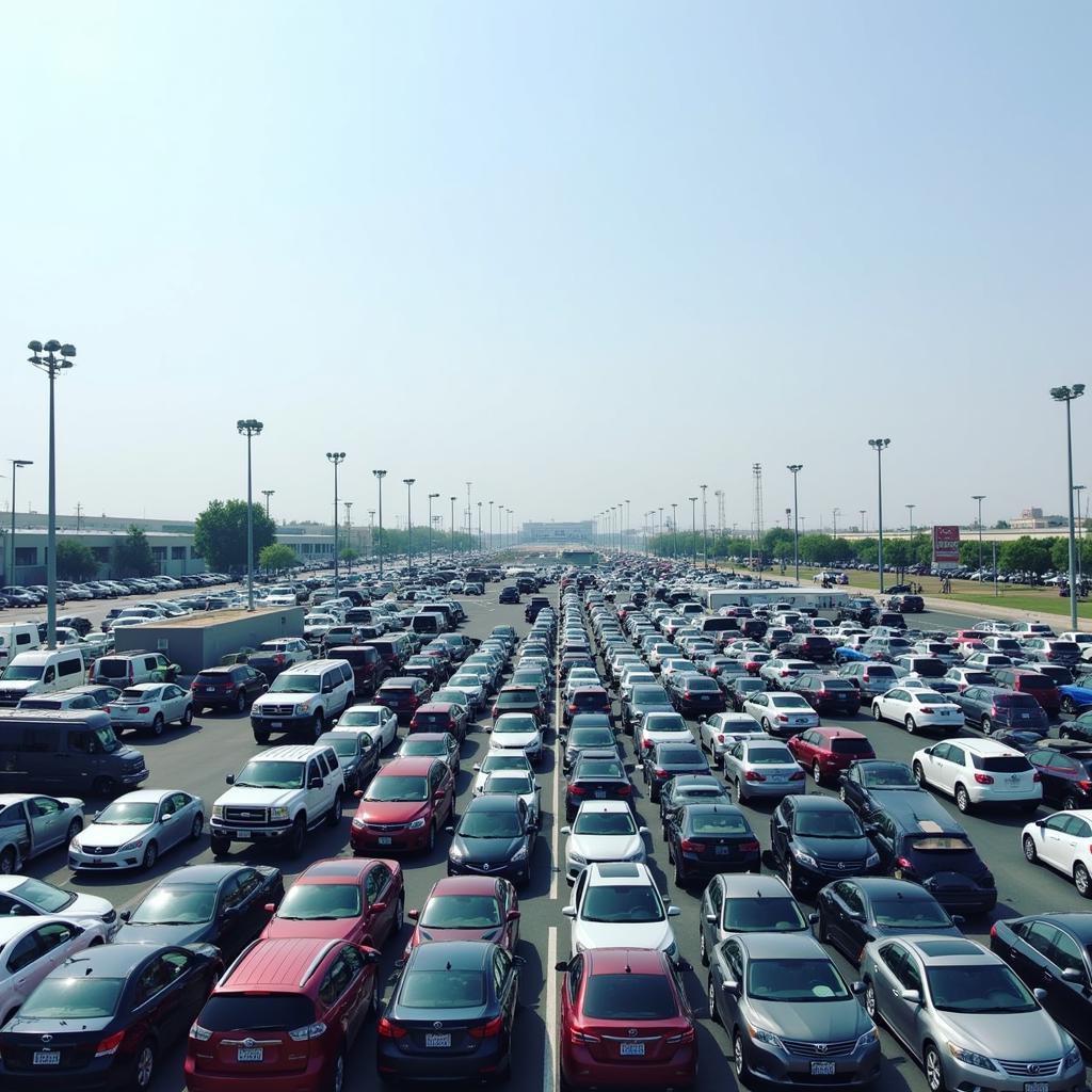 Rental car parking lot at LAX Airport