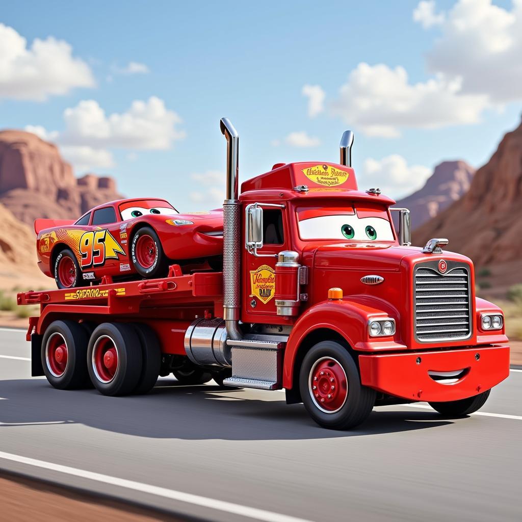 Lego Cars 3: Mack Hauler and Lightning McQueen Set