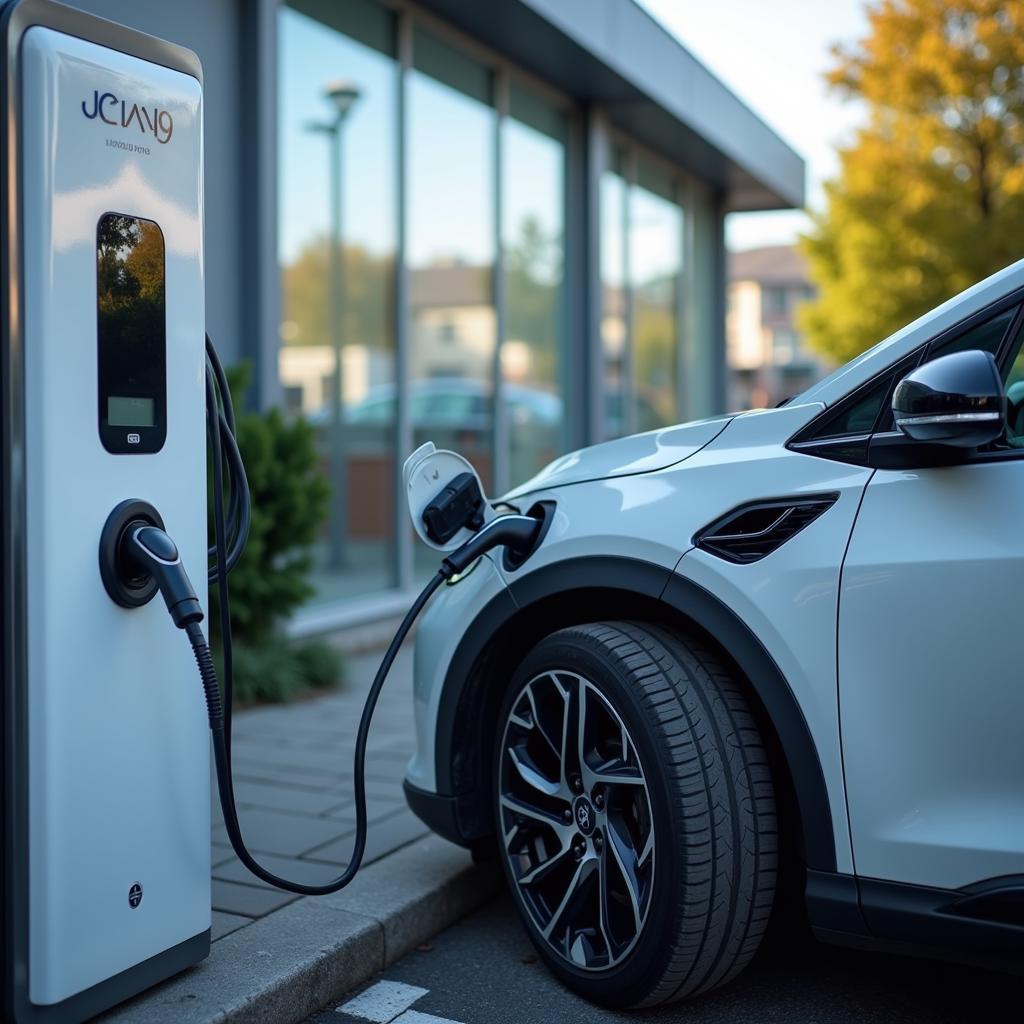 EV charging station with lithium car battery