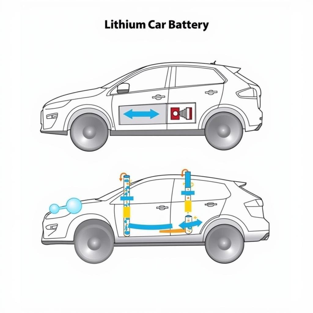 Lithium car battery technology diagram