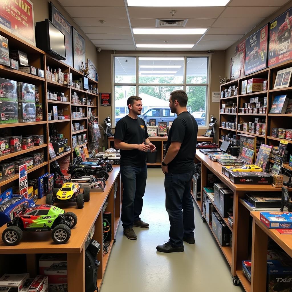 Local Hobby Shop with RC Cars and Information