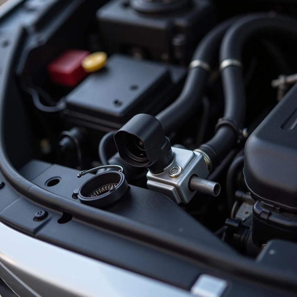 Mass air flow sensor located in a car engine