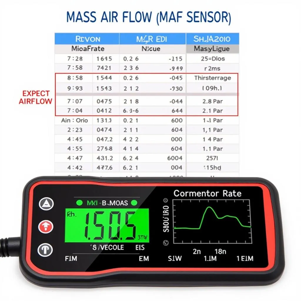 OBD2 Scanner Mass Air Flow Sensor Readings