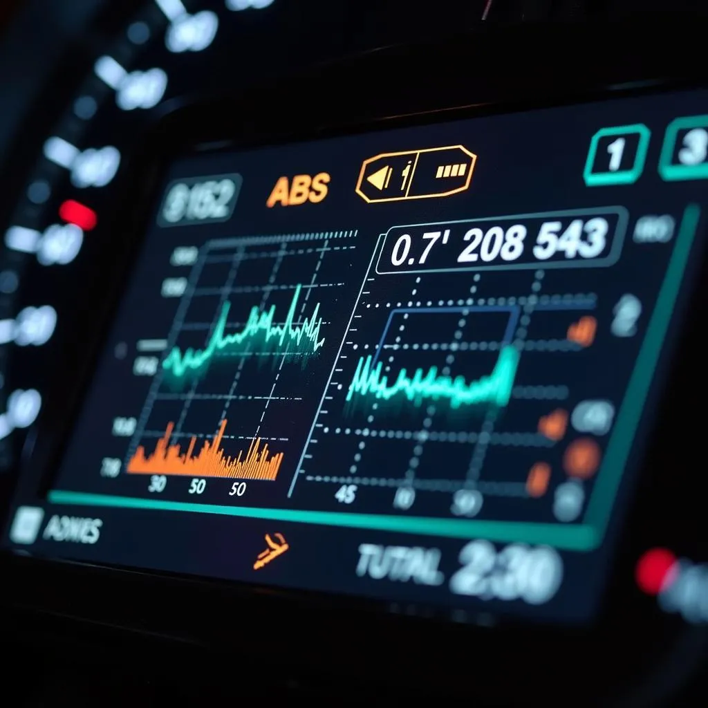 Mechanic Analyzing ABS Data on OBD2 Scanner