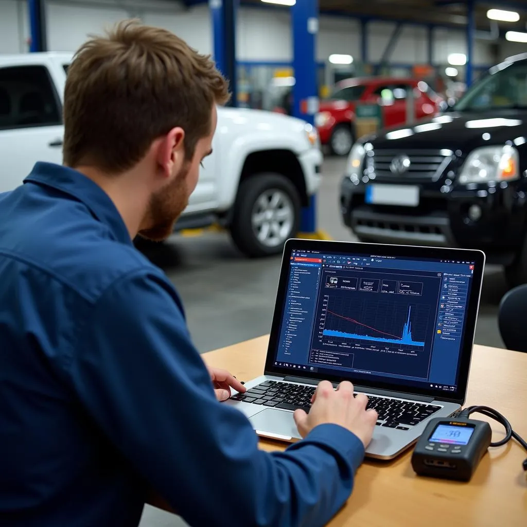 Mechanic Analyzing Live Data