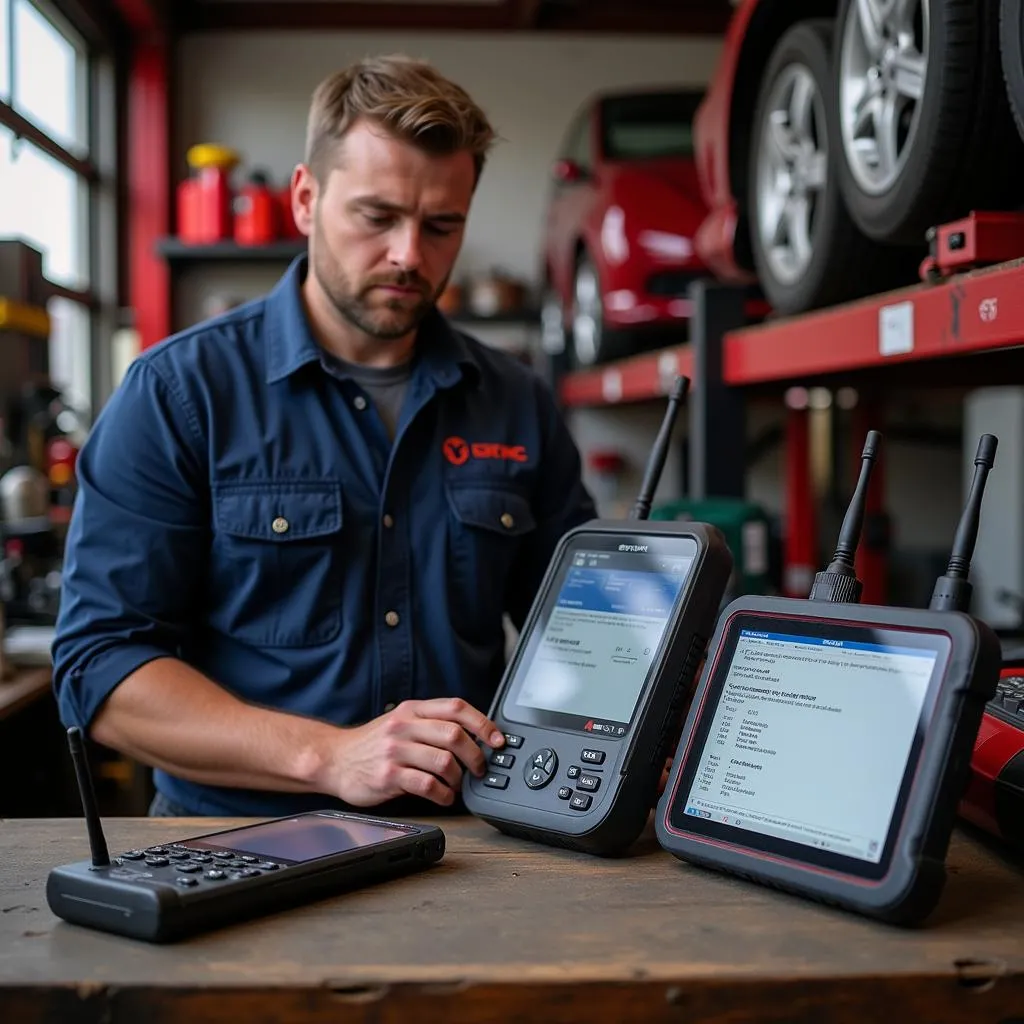 Mechanic Comparing Different Wireless Scanning Tools