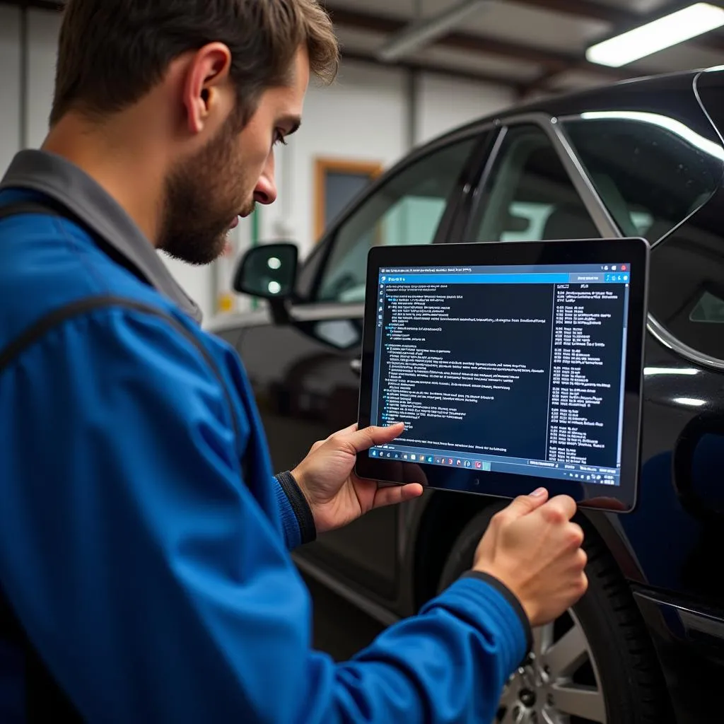 Mechanic Explaining Diagnostic Results