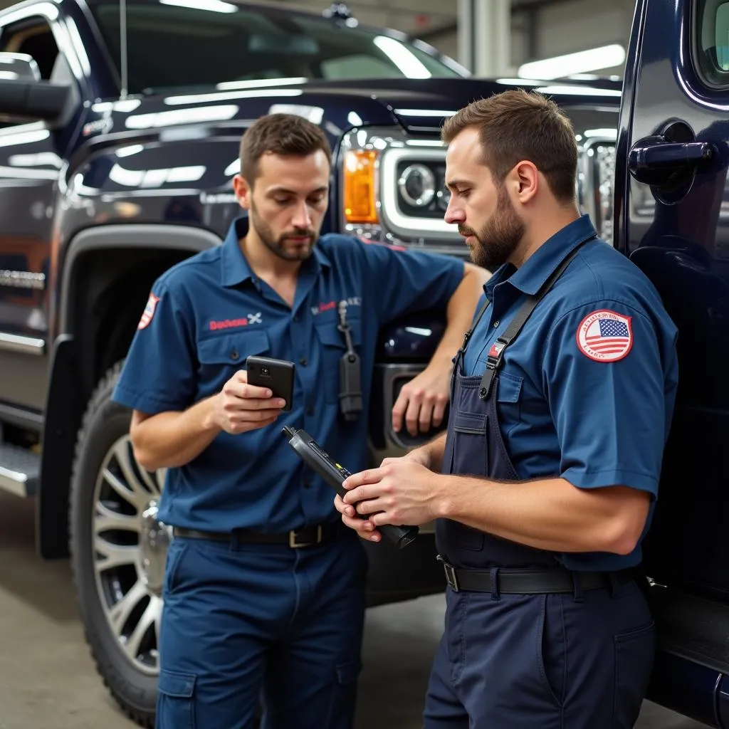 Mechanic Providing Clarity on LBZ Duramax Diagnostics to a Vehicle Owner