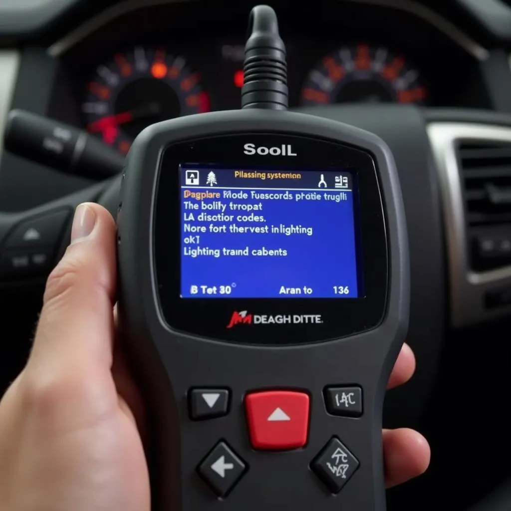 Mechanic using body control module scan tool for diagnosis