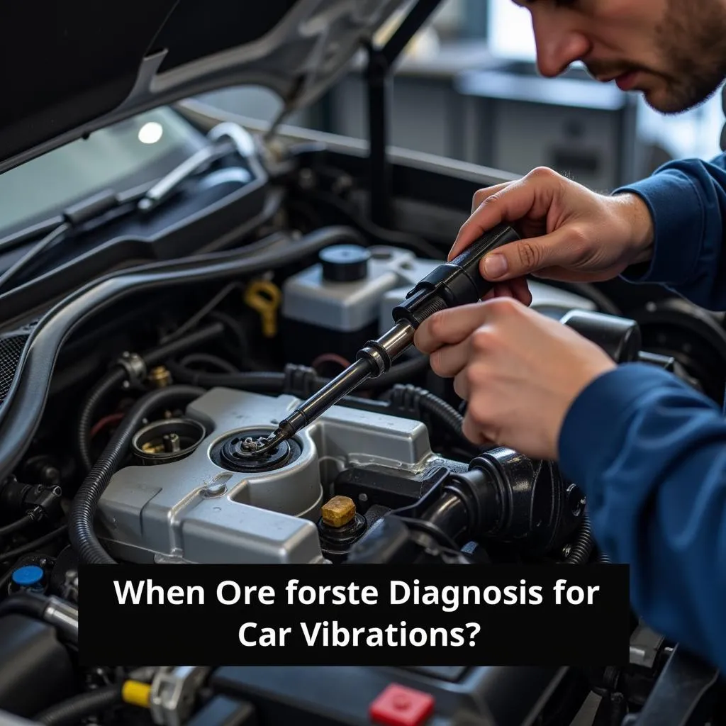 Mechanic Inspecting a Car Engine