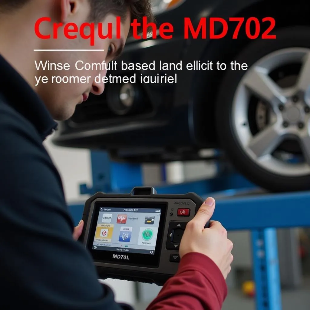 Mechanic Using Autel MD702 Scanner