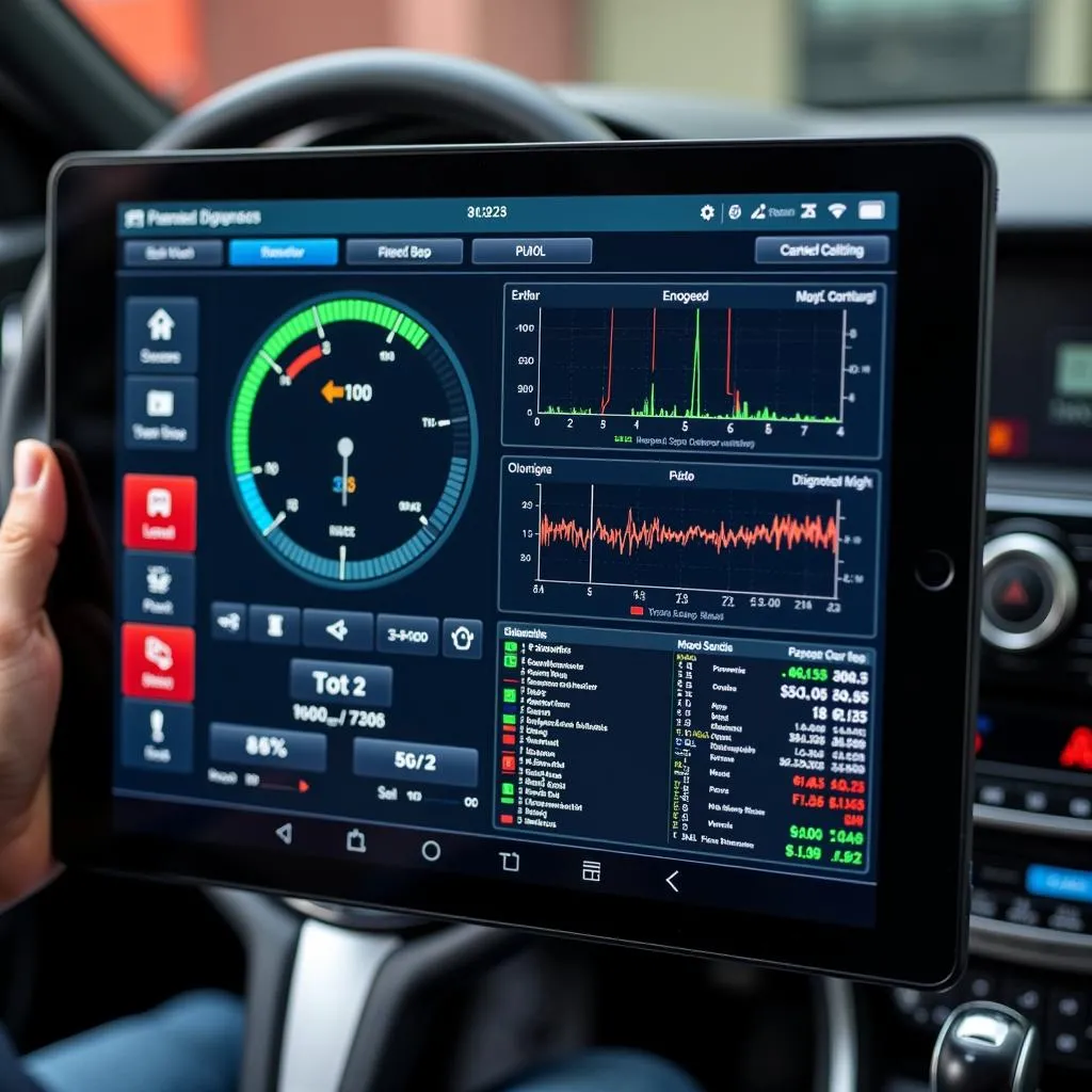 Automotive Diagnostic Software Interface on a Tablet