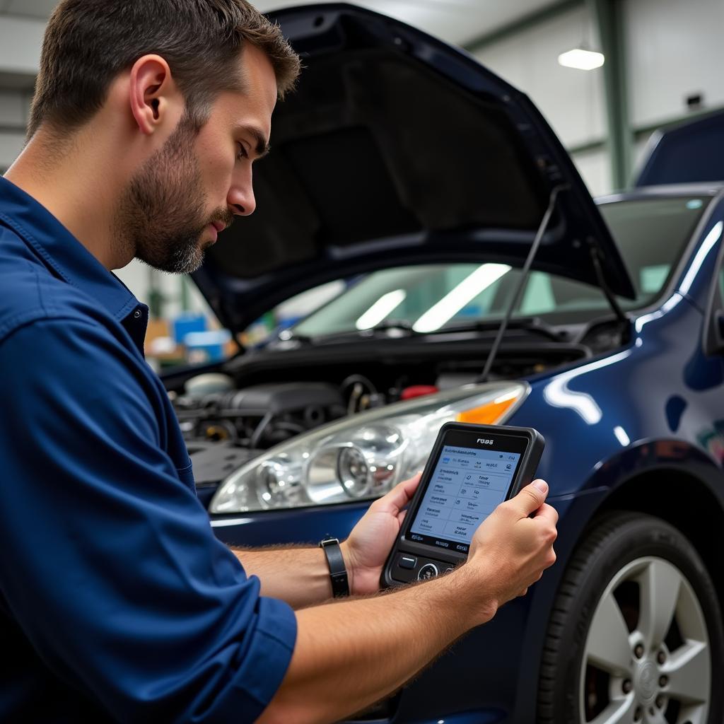 Mechanic Using FOSS Tool for Car Diagnostics