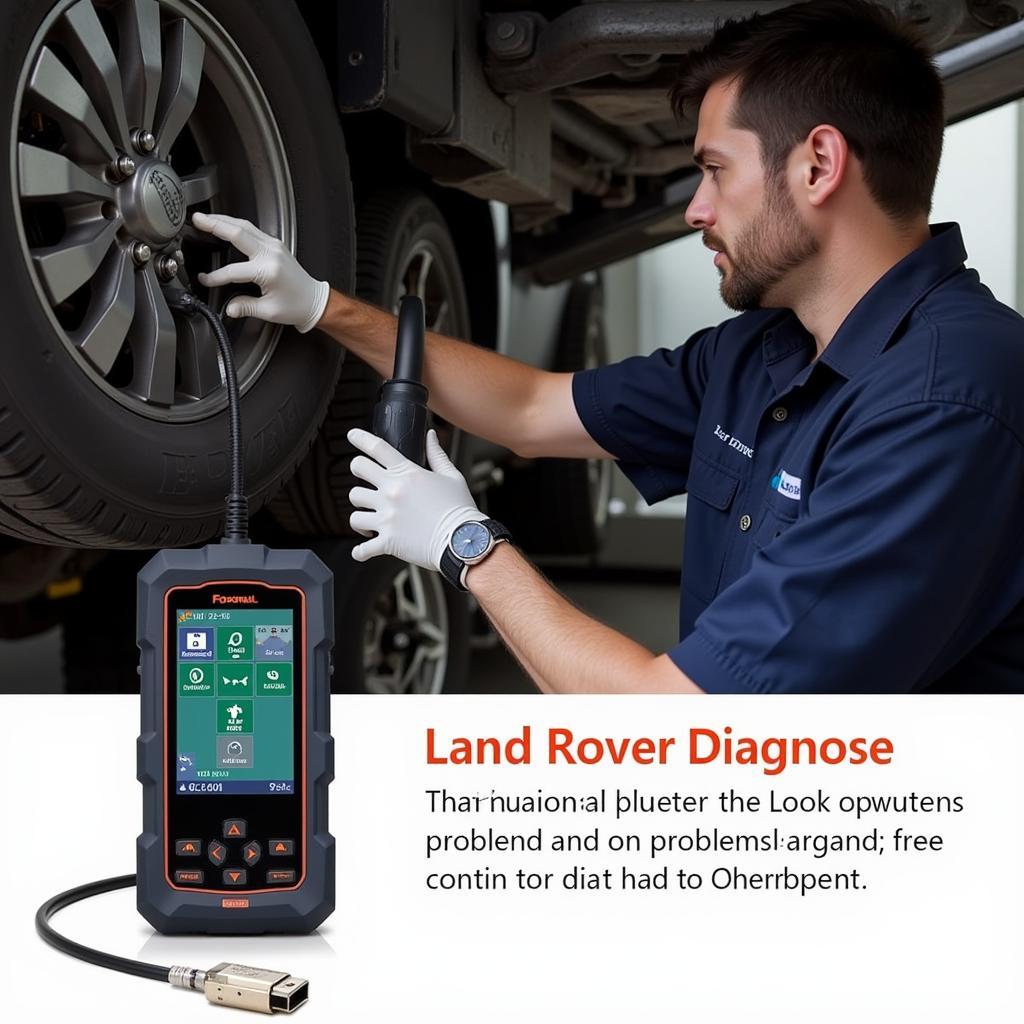 Mechanic using Foxwell NT510 on Land Rover Discovery