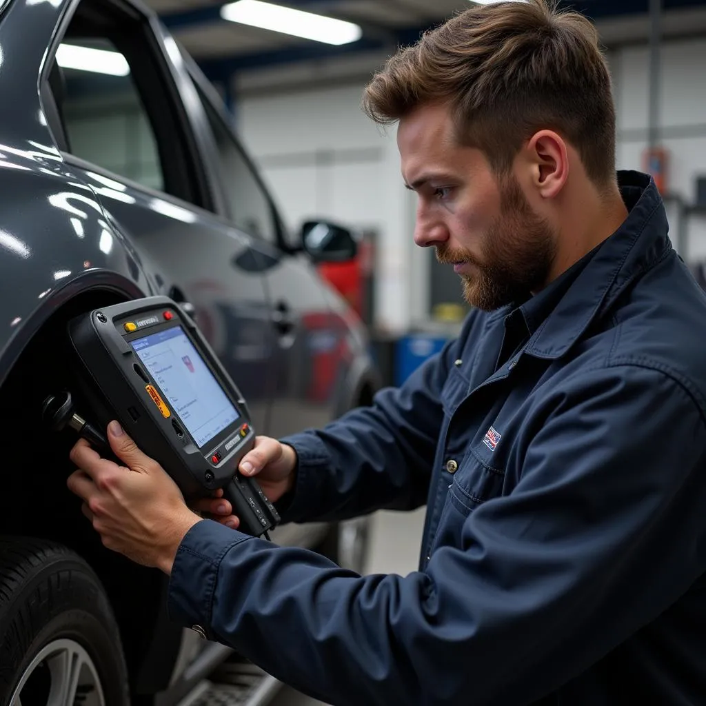 Mechanic Using Professional-Grade Torque Scan Tool