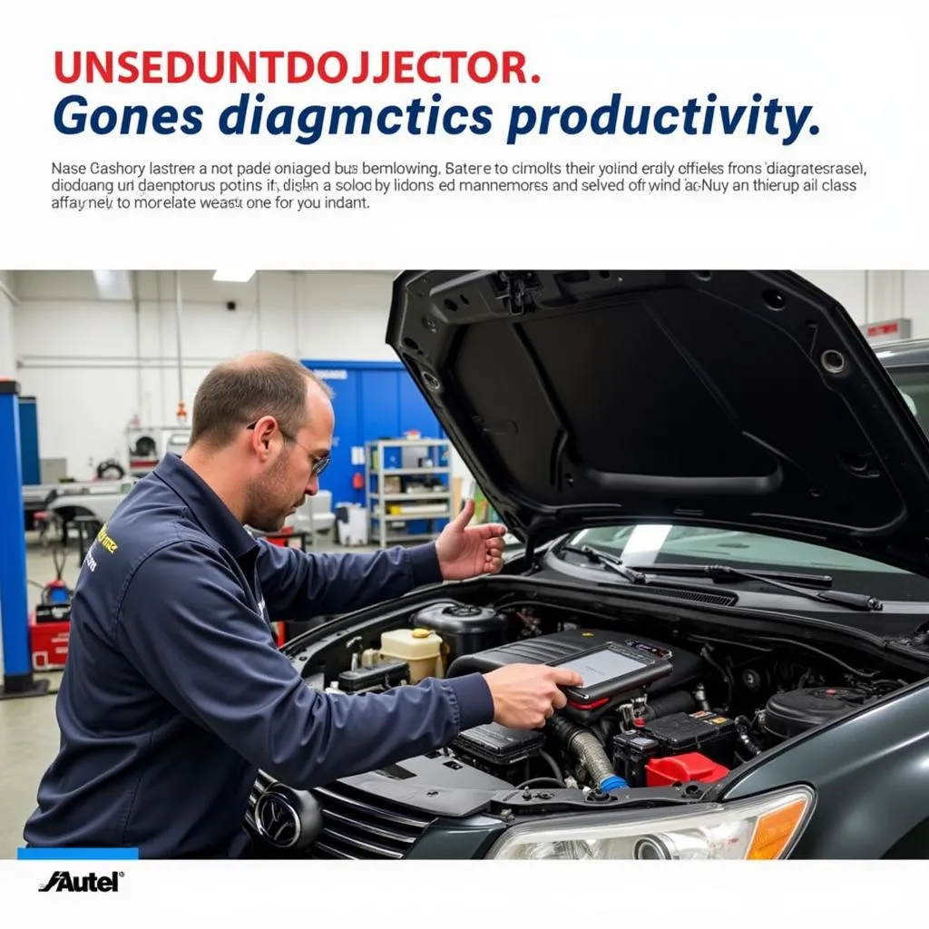 Mechanic using a diagnostic scanner powered by Autel Robotics Battery