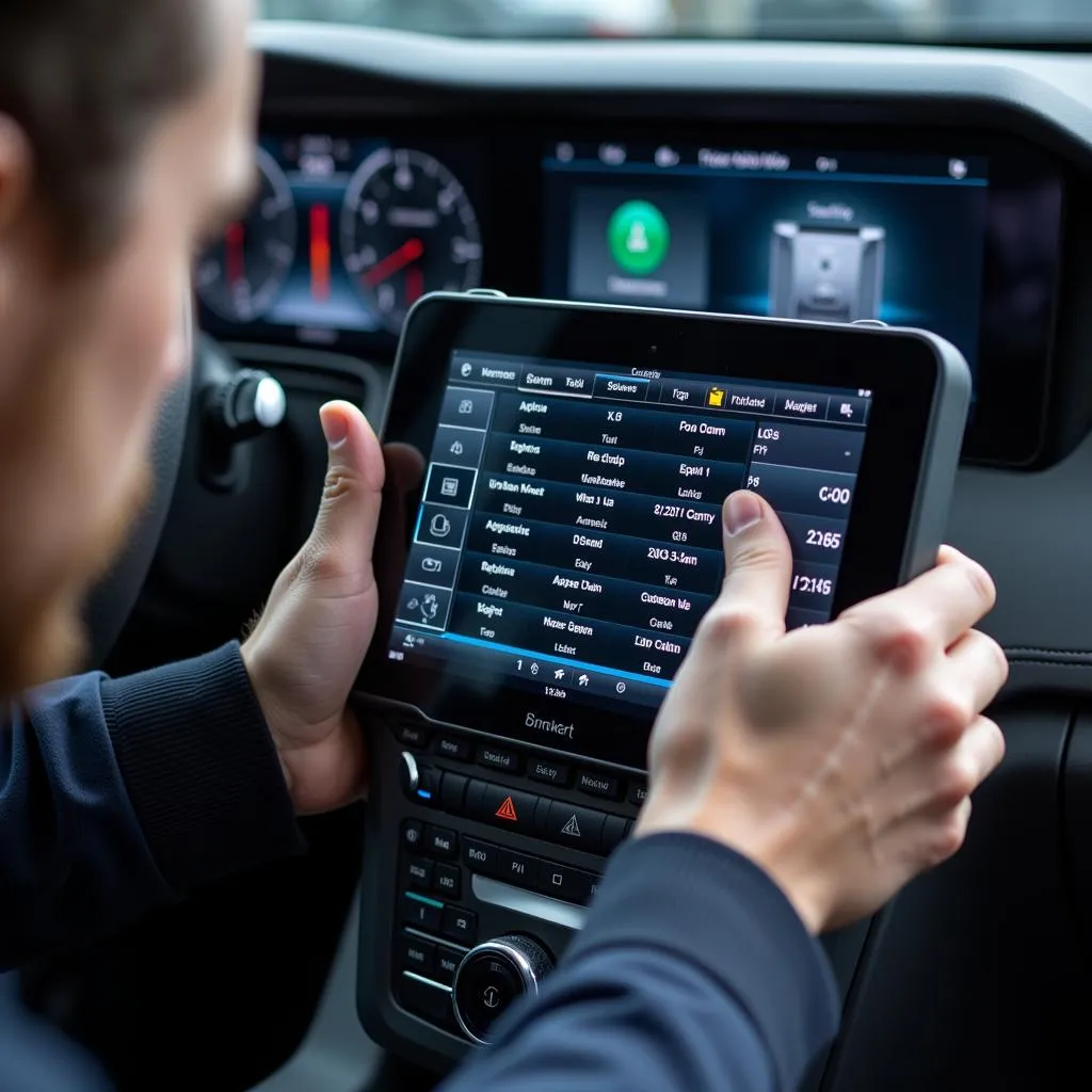 Mercedes-Benz Technician Using Scan Tool