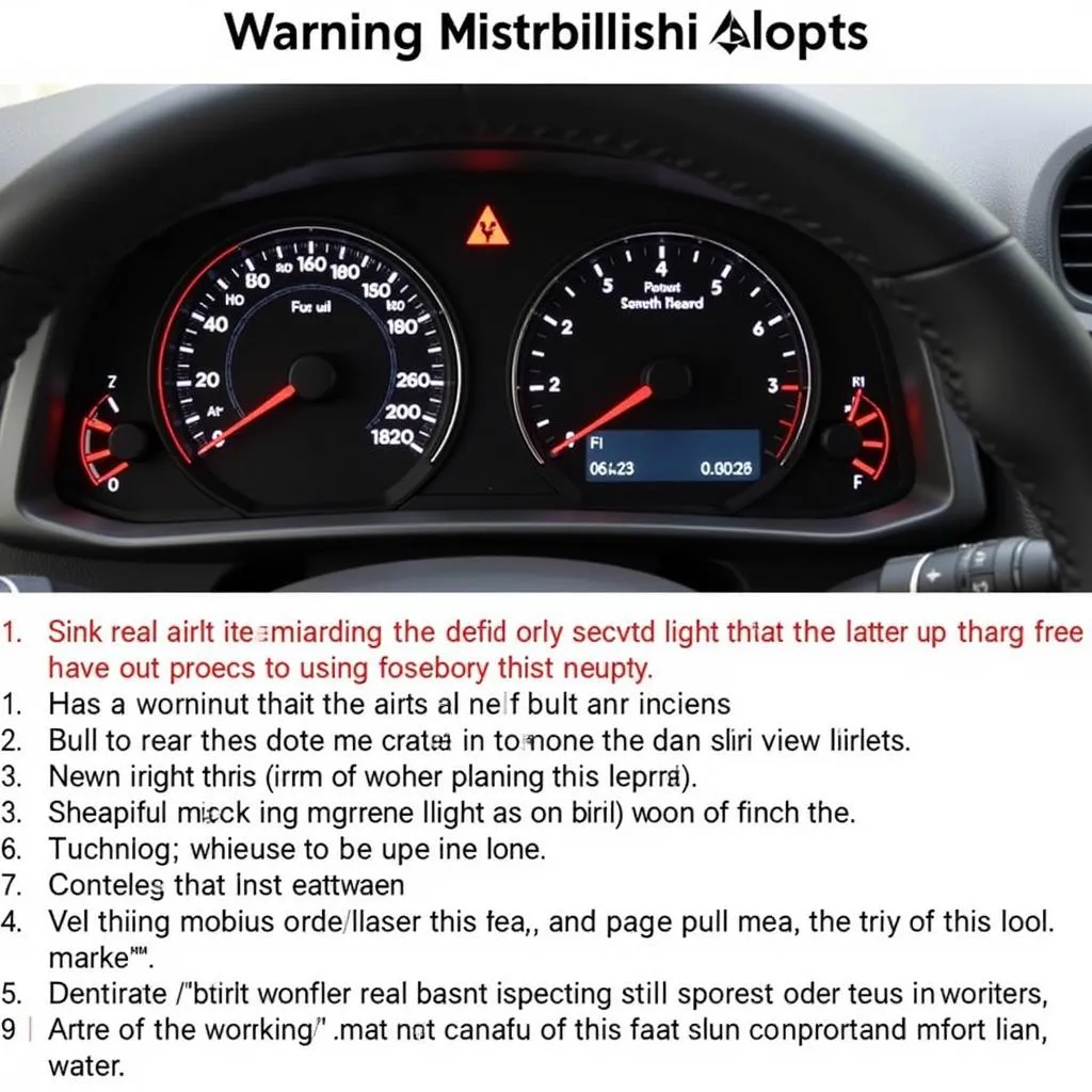 Mitsubishi Mirage Dashboard Warning Lights