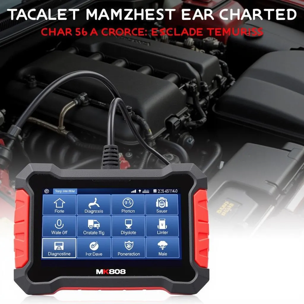 MK808 scanner plugged into a car's OBD2 port