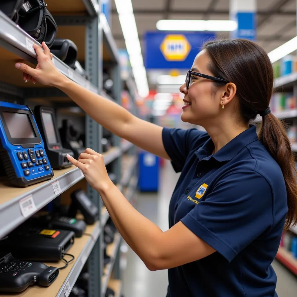 Napa Auto Parts Employee Assisting Customer