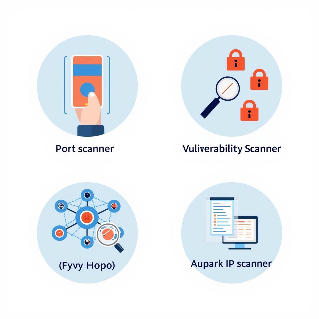 Network Scanning Tool Types - Port Scanner, Vulnerability Scanner, Network Mapper, IP Scanner