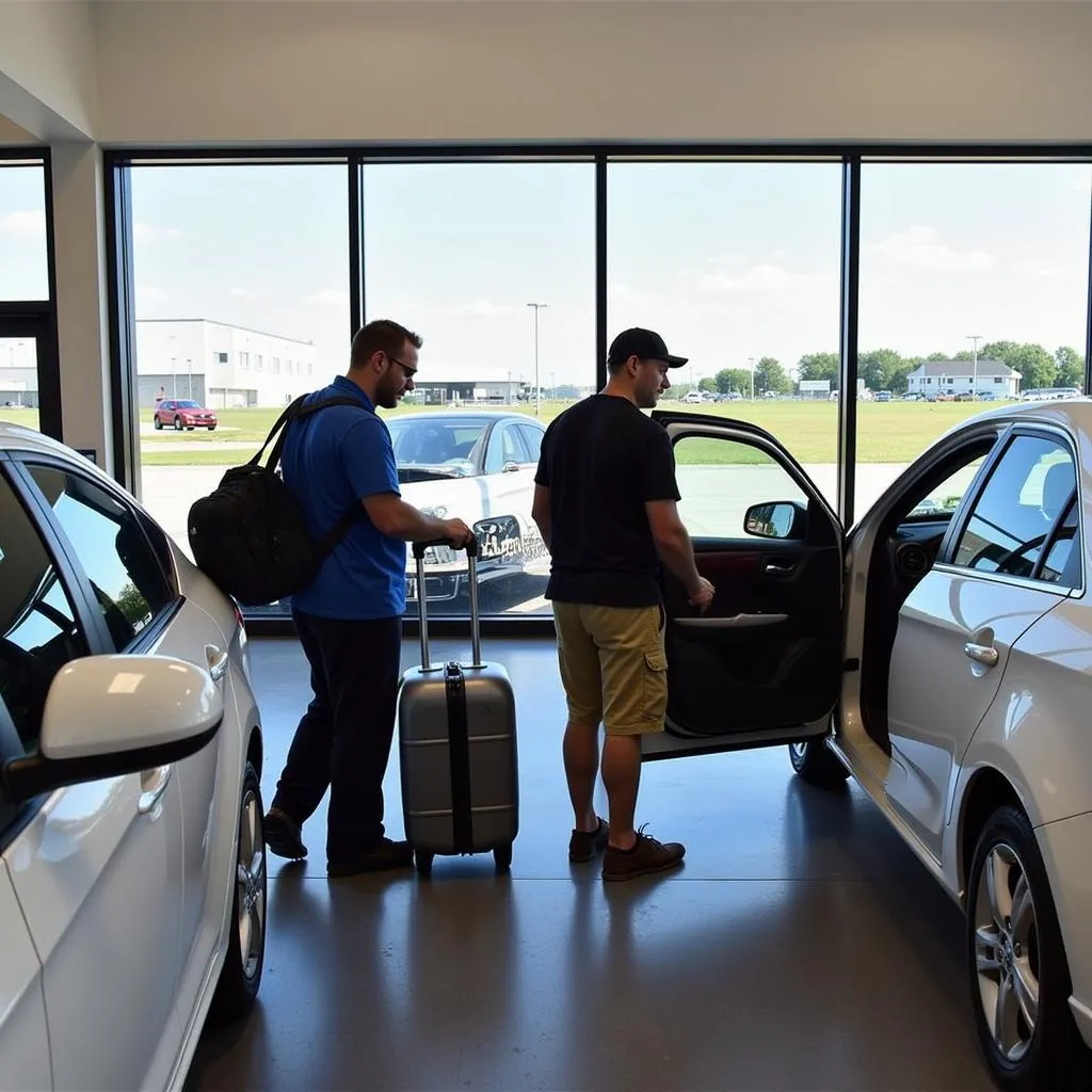 Car hire pickup at Norfolk Airport