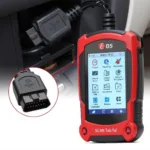 OBD-II Connector and Scan Tool Connected to a Car's Diagnostic Port