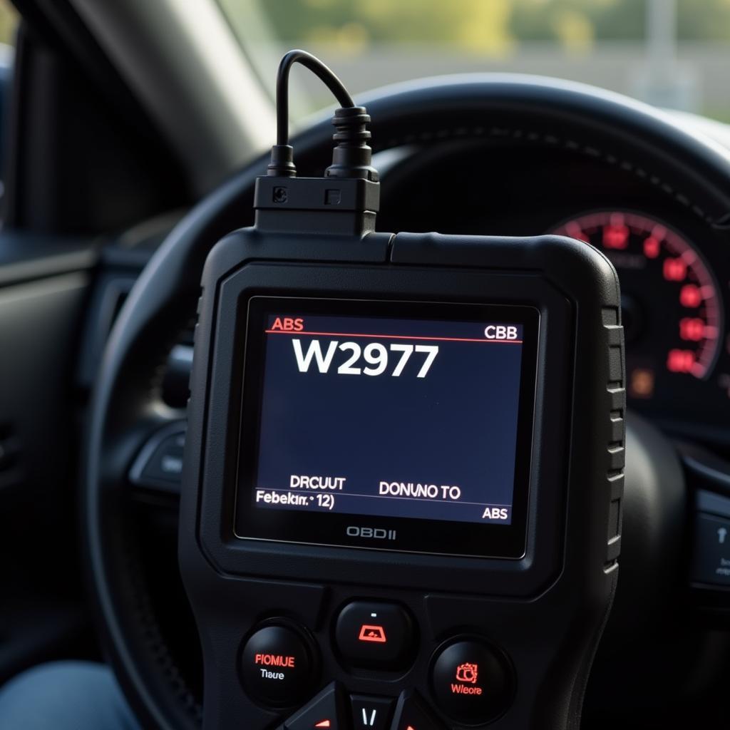 OBD II Scanner Reading W2977 Code