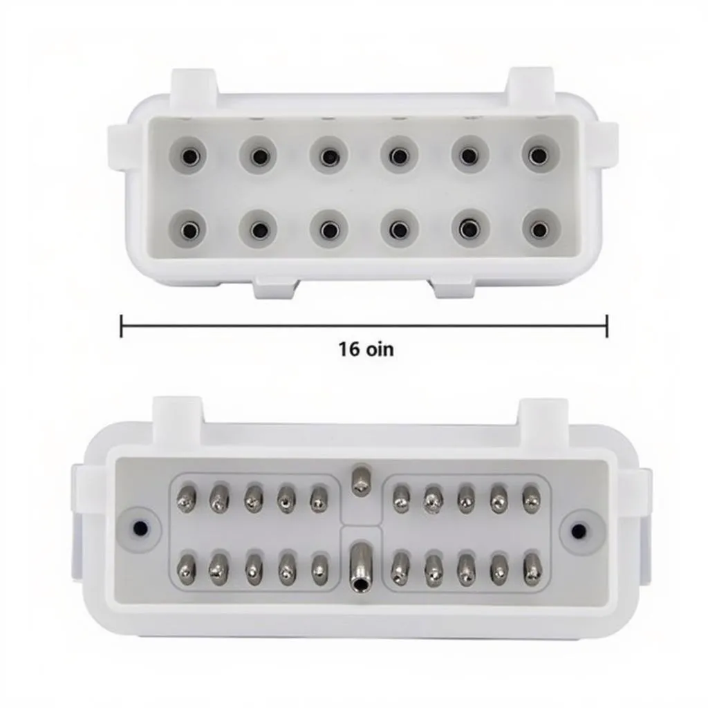 Close-up view of an OBD port connector