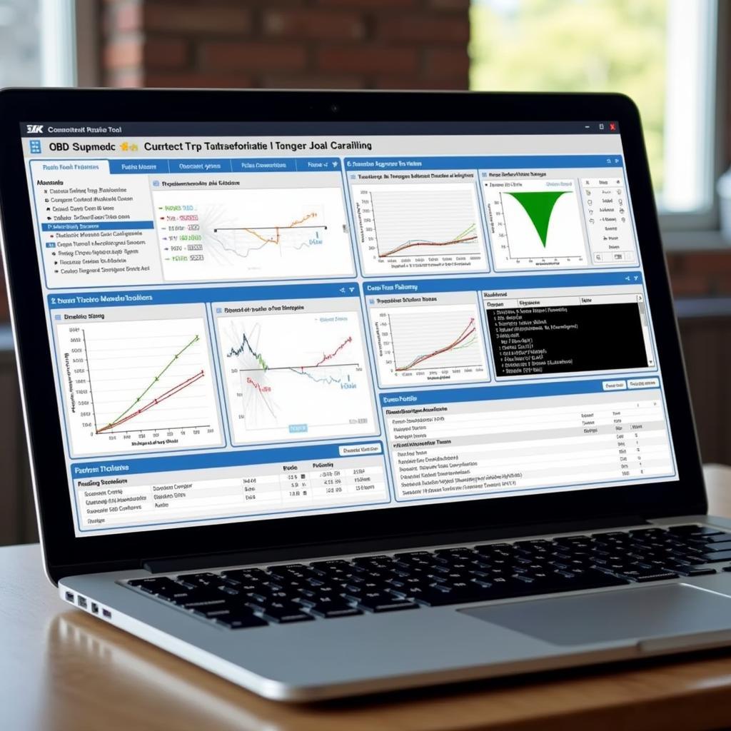 OBD Scan Tool Software Interface on Laptop Displaying Diagnostic Information