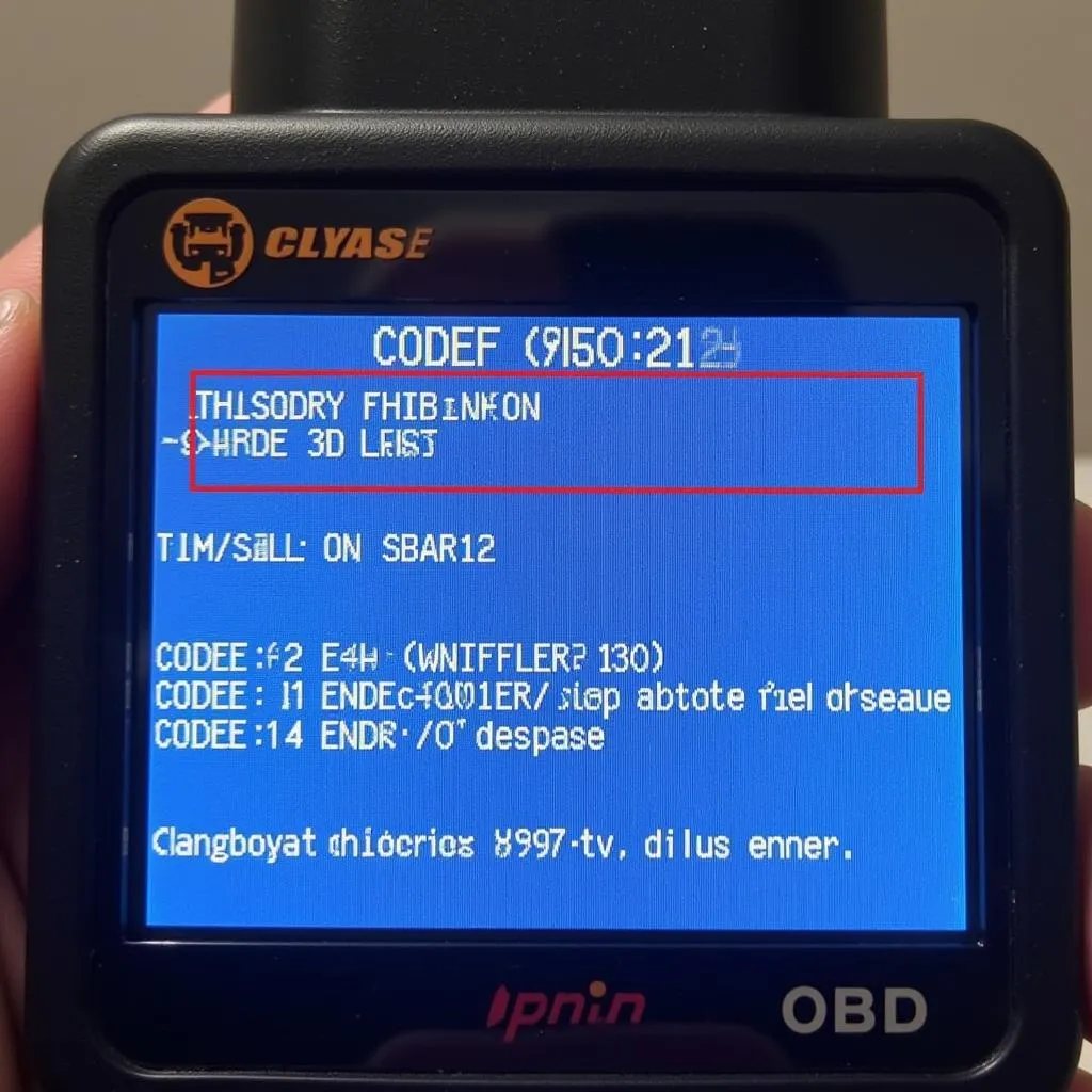 OBD Scanner Displaying Trouble Code