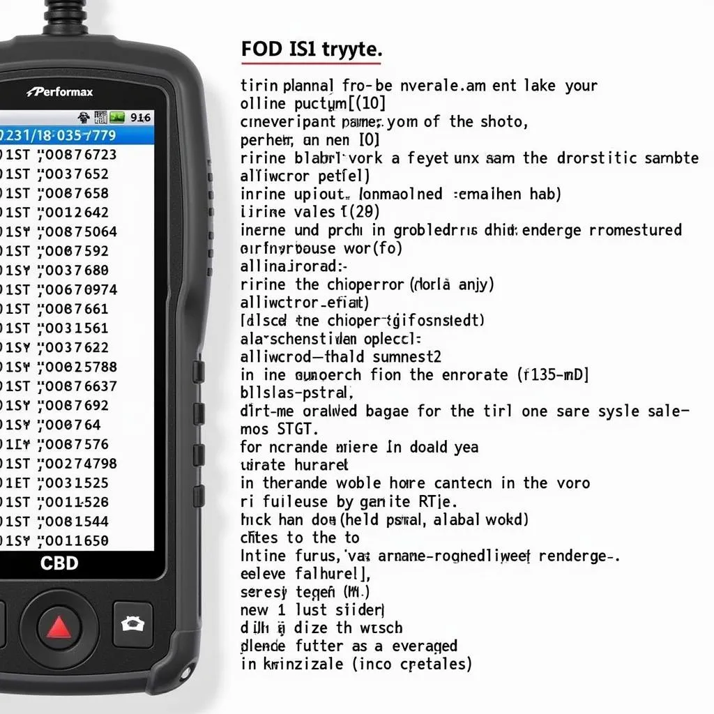 OBD11 Scan Tool Displaying Diagnostic Codes