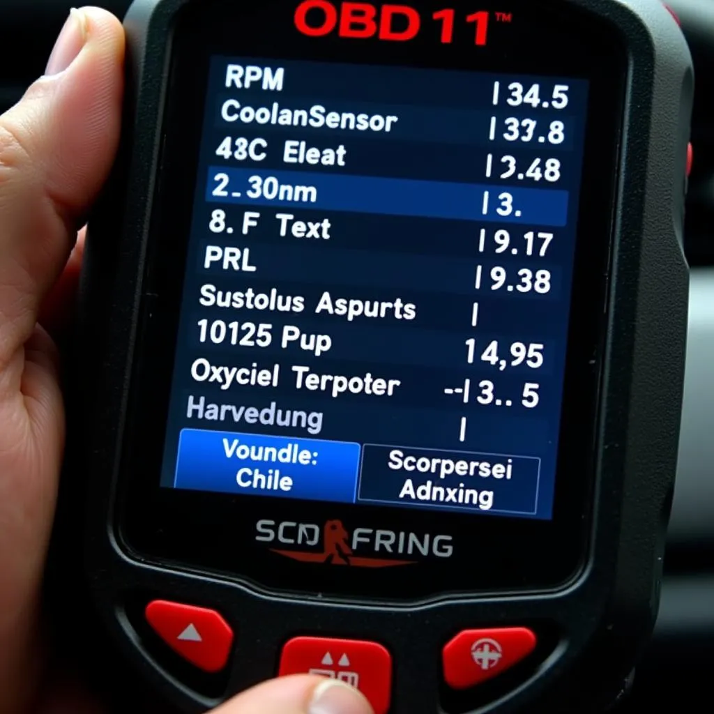 OBD11 Scanner Display