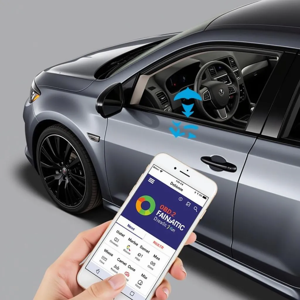 Smartphone displaying car diagnostics data